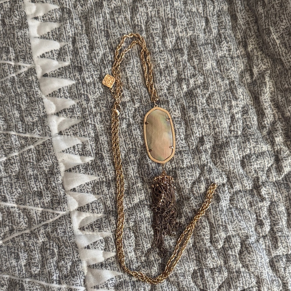Kendra Scott rose gold tassel necklace